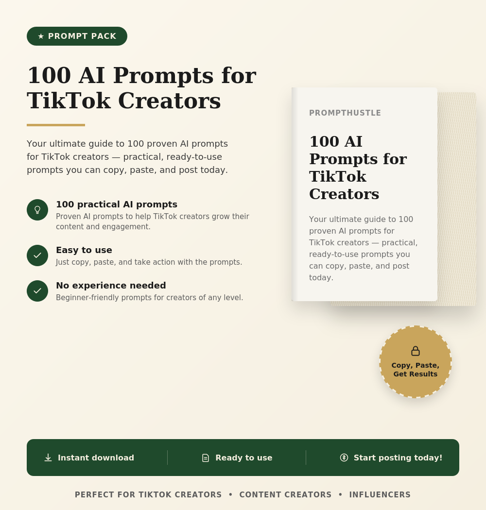 100 AI Prompts For TikTok Creators